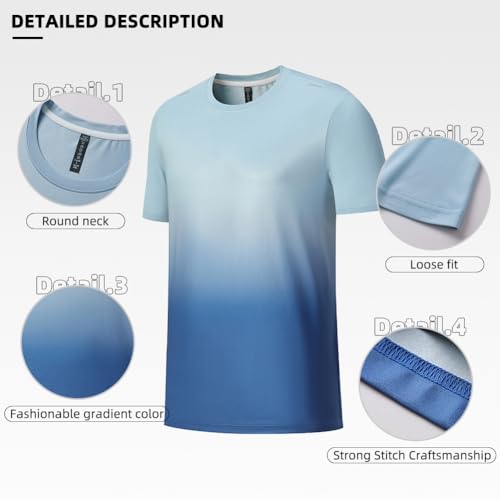 TOLOER Camiseta masculina de manga curta verão secagem rápida atlética corrida fitness treinamento c