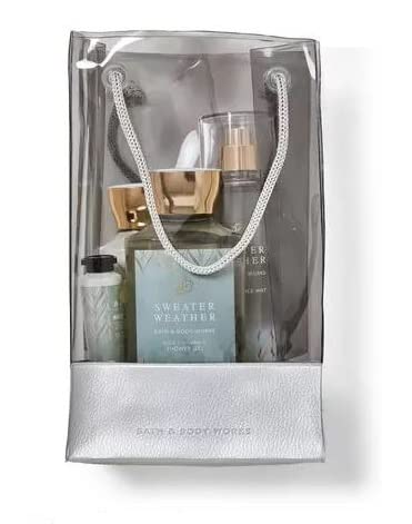 Miniatura 3 de Bolsa de regalo de suéter de baño y cuerpo para el clima, niebla de fragancia, loción corporal, gel de ducha y crema de manos dispuestos dentro de
