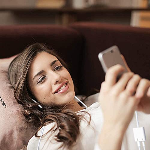 [Apple Mfi Certified] 2 Pack Headphone Adapter For Iphone, Lightning To 3.5Mm Aux Audio Jack +Fast Charger Dongle Splitter, Compatible With 14/13/12/Se/11/Xs/Xr/X/8 7 Support All Ios + Volume Control #TOP6