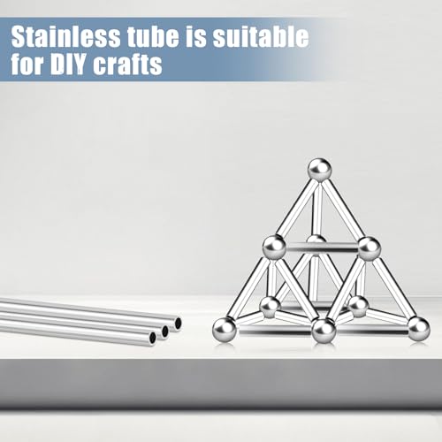 Edelstahlrohr Stahlrohr Rund Rohre Rundstahl 10 mm x 1 mm x 300 mm 304 Edelstahl Rohr Rundstab 3 Stück Metallstange Metallrohr Stahlrohre für Industrie Dekoration Architektur(10mm x 1mm x 300mm)