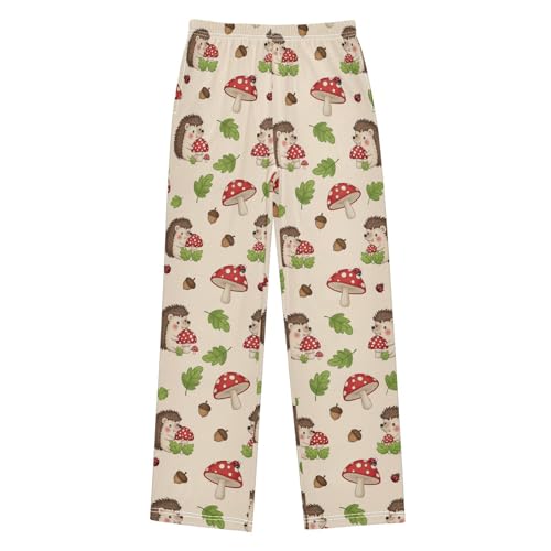 J JOYSAY Cartoon Porcupine Mushroom Pajamas Pants Soft Long Pajama Bottoms Lounge Sleep Pants Size S-XL