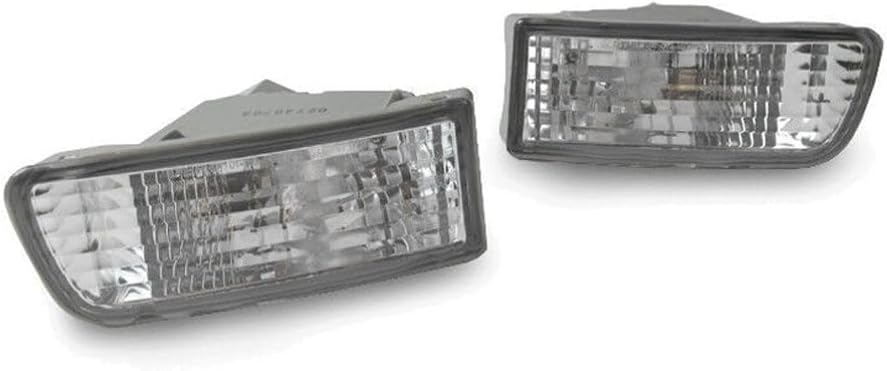 Clear Front Bumper Signal Light Pair Chrome (Crystal)-Housing Incandescent-Lighting Technology for Toyota for 4Runner Base/Limited/SR5 1999-2001 BL-TY-4RUN-99