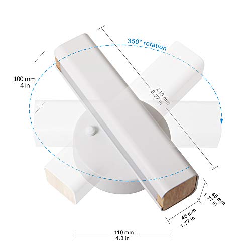 Wereal Led Wall Sconce Modern Adjustable White Lighting Indoor And Outdoor 3000 Warm Night Light Fixture ，Bedroom, Living Room, Corridor, Balcony #TOP1