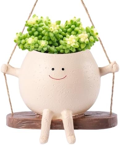 Trukafie Hängende Blumentöpfe Mit Schaukel Gesicht, Hängepflanztopf