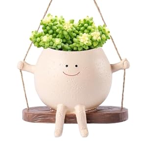 Trukafie Hangende bloempotten met schommel, hangplantenpot, plantenpot om op te hangen, plantenhouder, plantenbak, voor binnen en buiten, decoraties