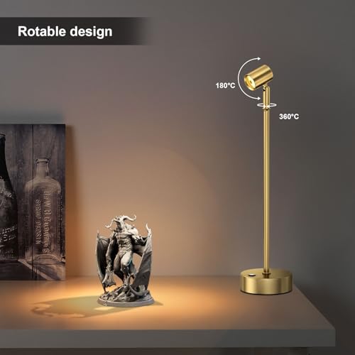 IMAGE Golden Cordless Spotlight High-Power Adjustable Table Accent Light for Plants, Artwork, Jewelry Displays, Shelves, and Cabinet, Warm White Wireless, USB Type-C, for Home, Restaurant, and Bar by IMAGE - Image 6