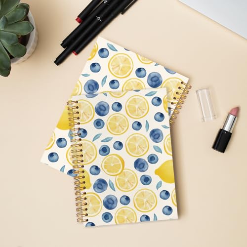 Carnet de notes à spirale Blueberry Lemon et journal botanique 14x21 - 2