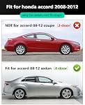 for Honda Accord Floor Mats 2008 2009 2010 2011 2012 (Gas Only), All-Weather TPE Car Accessories for 8th Accord Sedan (Not Fit Coupe), Interior Rubber Car Floor Mat & Trunk Liner, Black Rugs