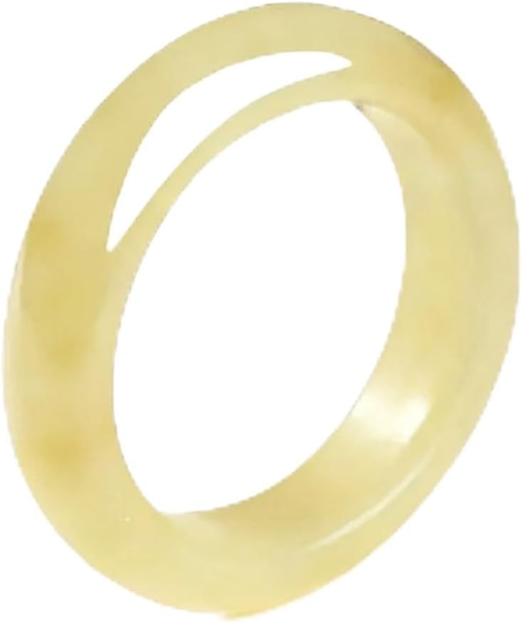 Classic Natural Jade Ring, Simple Jade Ring, mutton-fat white jade - Women’s Party Wedding Jewelry Gift