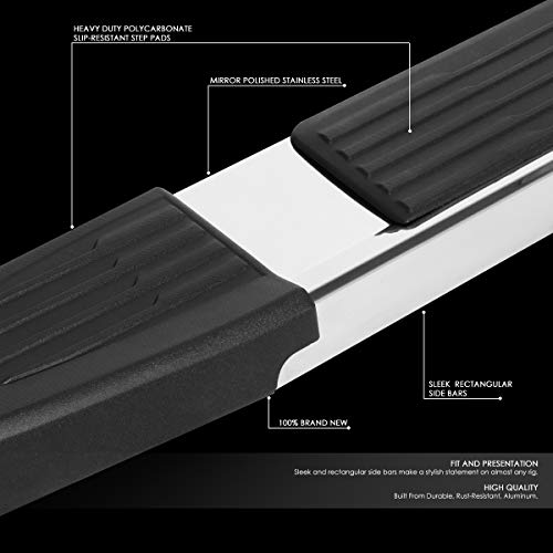 6 Inches Flat Side Step Nerf Bar Running Boards Compatible With Ram 1500 Quad/Extended Cab 19-22, Stainless Steel, Polished Chrome #TOP1