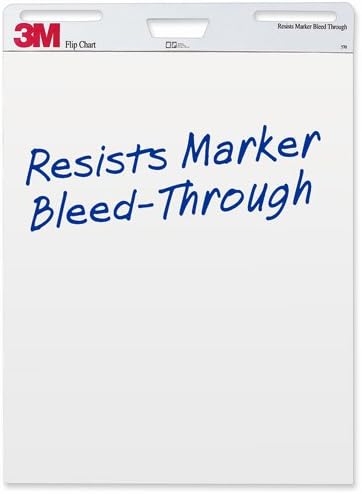 Flipchart, Plain, 40 Sheets/Pad, 25"x30", 2/PK, White, Sold as 1 Carton - 3M * Flipchart, Plain, 40 Sheets/Pad, 25"x30", 2/PK, White