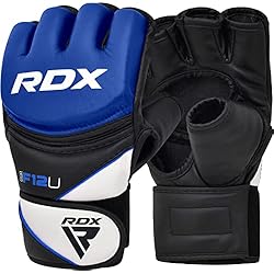 RDX Guantes MMA Artes Marciales Entrenamiento, Maya Hide Cuero Grappling Guantillas, Professional Abierto Palma Gloves, Sparring Kickboxing Muay Thai Saco de Boxeo Lucha Libre Combate, Hombre Mujere