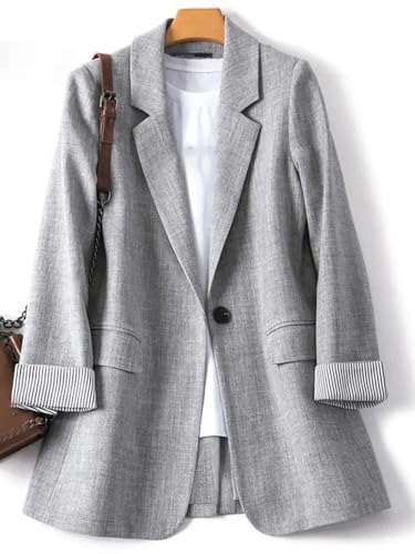 Autumn Elegant Women Work Blazer Solid Tops Suits Dating Holiday Loose Long Sleeve Outwears Coats Oversized2