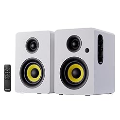 Sanyun SW206 Enceintes d’étagère Double Mode 80 W – Mode Moniteur et Mode HiFi – Haut-Parleur en Fibre de Carbone 4 Pouces – Tweeter à dôme en Film de Soie 25 cœurs – Blanc - Les Beatles, Paul McCartney, John Lennon, RIngo Starr, George Harrison