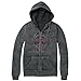 Hard Rock Men's Double Burnout Zip Hoodie Charcoal, New York (NYC), X-Small