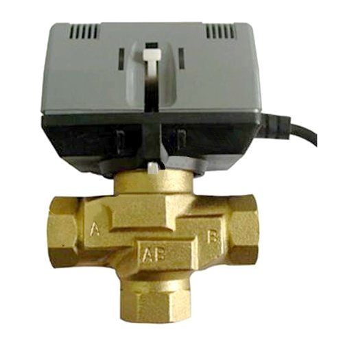 Valvola motore MS 3 vie, 1" IG DN25 230 V, finecorsa per impianti solari, piscine e riscaldamento