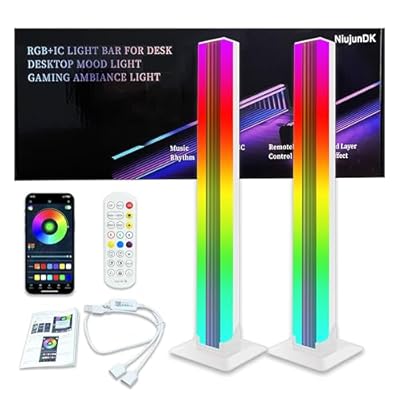 NiujunDK Game Table lamp, TV Background lamp, Computer Decoration lamp, RGB Light bar, Room Smart LED Light bar,16 Million Colors, Dynamic Music Synchronization Mode USB Interface
