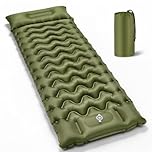 PHYSEN Inflatable Sleeping Mat with Foot Pump - Self Inflating Mattress 196 x 70 x 10 cm Air Mattress for Camping, Beach & Outdoor - Quick Inflating, Waterproof & Compact