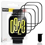 Euukzzea 4 Piezas Protector Pantalla para Xiaomi Redmi Watch 5 Active Cristal Templado, Película de TPU Flexible Protector HD Transparente, Anti-Arañazos Sin Burbujas Película Protectora