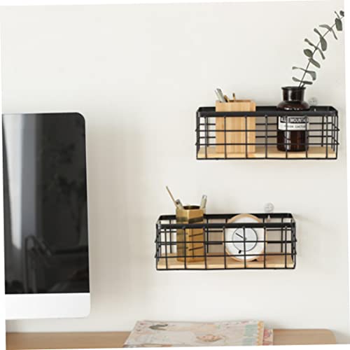 Cestas resistentes de alambre y base de madera con diseño minimalista selecto 4