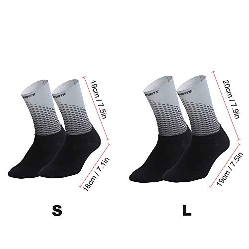 KKmoon Meias de ciclismo masculino feminino antiderrapante à prova de desgaste respirável corrida ca