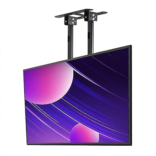 MYUYEE Verstellbare Deckenhalterung für TV - Elektrischer TV-Lift für 60-100 Zoll Low Profile-Fernseher Höhenverstellbare Doppelstange Einzelbildschirm-TV-Halterung,1,2,6 m