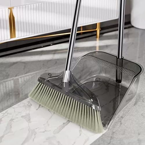 SMDLG Komfortabel Stehendes Besen- und Kehrschaufel-Set, Edelstahl, Langer Griff, selbstreinigend, mit Kehrschaufelzähnen Praktisch – Bild 4