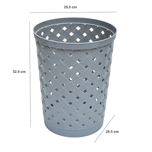 Image of Nilkamal Round Garbage Dustbin|Ideal For Bathroom, Kitchen, Office, Bedroom|Set Includes 1 Dustbin | Size - 13 Ltr | Grey