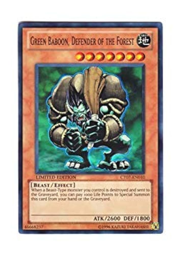 Amazon.co.jp: 遊戯王 英語版 CT07-EN010 Green Baboon