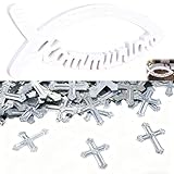 Communion Table Decor for Girls – 1 PVC Hollow Fish Decoration & 1 Pack of Silver Cross Candies – Elegant, High-Quality PVC Holiday Decoration – Perfect Table Decor for Celebrations, 23 x 13.5 x 1 cm
