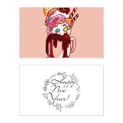 Tarjeta de felicitación de Año Nuevo Donut con mensaje en inglés Conmemorative Bless