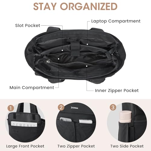 G4Free 2 in 1 Tote Backpack Fits 15" Laptop, Women Bag Daypack for College, Work, Teacher, Nurse -Black — view 2