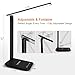 shinelife LED Desk Lamp for Office Home, Bright Desk Light with USB Charging Port, Adjustable Dimmable Desk Lamps 5 Modes 5 Brightness, Touch Study Lamp for Nail, Craft, Puzzle, Sewing, Study, Black