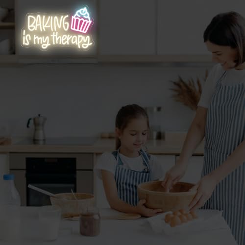 Image of Baking Is My Therapy Neon Sign Bakery Shop House LED Light