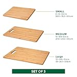 Freshware Bamboo Cutting Board Set of 3, Wooden Cutting Boards for Kitchen, Knife Friendly Food Grade Chopping Board, Lightweight with Hanging Hole for Easy Storage - Image 4