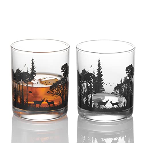 Whiskey Glasses Set Of 2 Glasses Bourbon Glass Old Fashioned Glasses Barware For Scotch, Bourbon, Liquor And Cocktail Drinks #TOP4