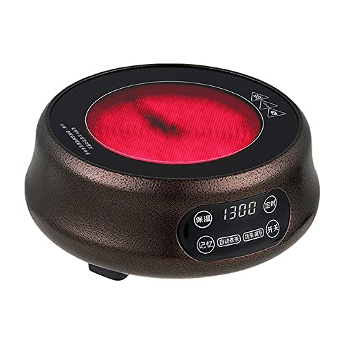 Mini Stove Single Burner Induction Cooker Single Touch–1300-Watt Countertop Burner for Fast Cooking Precise Digital Temperature Control+4 Timer White (Brown)