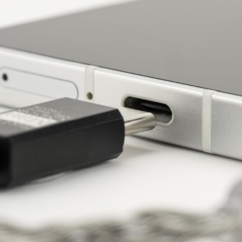 Close-up of USB-C connection