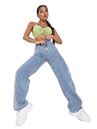 SweatyRocks Women's Casual Boyfriend Jeans High Rise Denim Pants with Pocket3