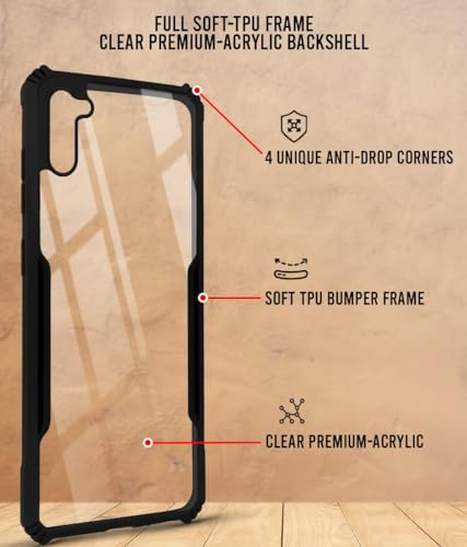 Image of Jkobi Back Cover Case for Samsung Galaxy M11 (Shockproof Polycarbonate Clear Panel | Professional Black)