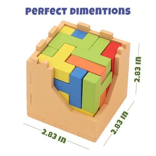 Image of Sharp Brain Zone 3D Wooden Puzzle Cube (9Z 16T Style) | Colorful, Eco-Friendly Wooden Puzzle for Mental Stimulation, Focus, and Problem-Solving Fun | Challenging Brain Teaser for Adults and Kids