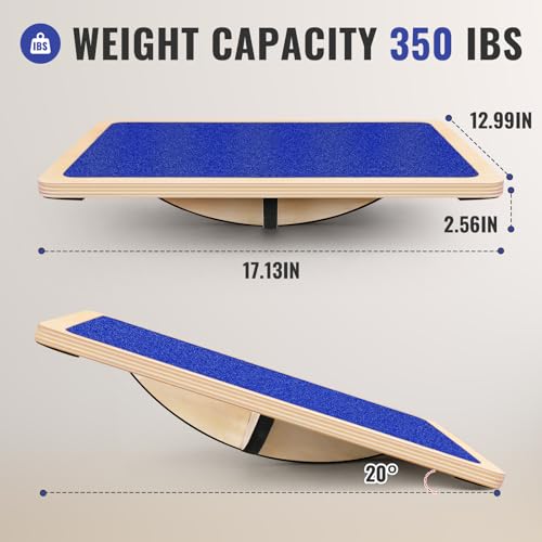 Image of Balance Board Professional Wobble Board for Adults Anti-Slip 350LBS Balance Boards for Physical Therapy Standing Desk Core Strength Wooden Balance Board Rocker Board