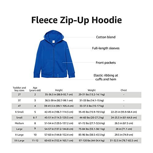 Amazon Essentials Jungen Fleece-Kapuzenpullover mit Reißverschluss