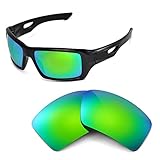 Walleva Replacement Lenses for Oakley Eyepatch 2 Sunglasses - Multiple Options Available (Emerald Mirror Coated - Polarized)
