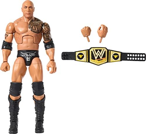 Mattel WWE the Rock Top Picks Elite Collection Action Figure, Articulation & Life-Like Detail, Interchangeable Accessories, 6-Inch
