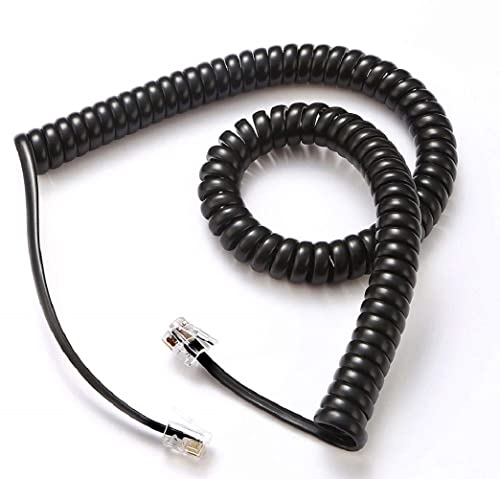 TECH-X-Telephone-Phone-Handset-Cable-CordCoiled-Length-14-to-8-Feet-UncoiledLandline-Phone-Handset-Cable-Cord-Male-to-Male-RJ9RJ10RJ22-4P4C-Pure-Copper-BlackCoiled-PACK-OF-3
