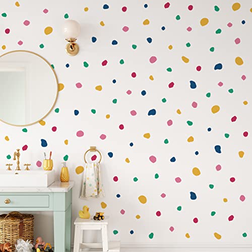 Qucheng Boho Terrazzo Wall Decal Stickers Irregular Polka Dots Wall Decor Kids Toddler Bedroom Removable Modern Geometric Abstract Stickers Decor Nursery Livingroom Vinyl Waterproof Wall Decoration 6 Sheets #TOP14