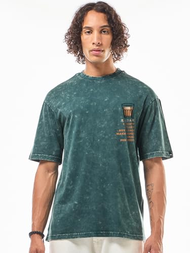 Image of Bewakoof Men's Graphic Print Oversized Fit T-Shirt