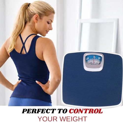 Image of Dr. Care Mechanical Weighing Scale for Body Machine for Body Weight, with 130 kg Maximum Weight Capacity, Color: Blue