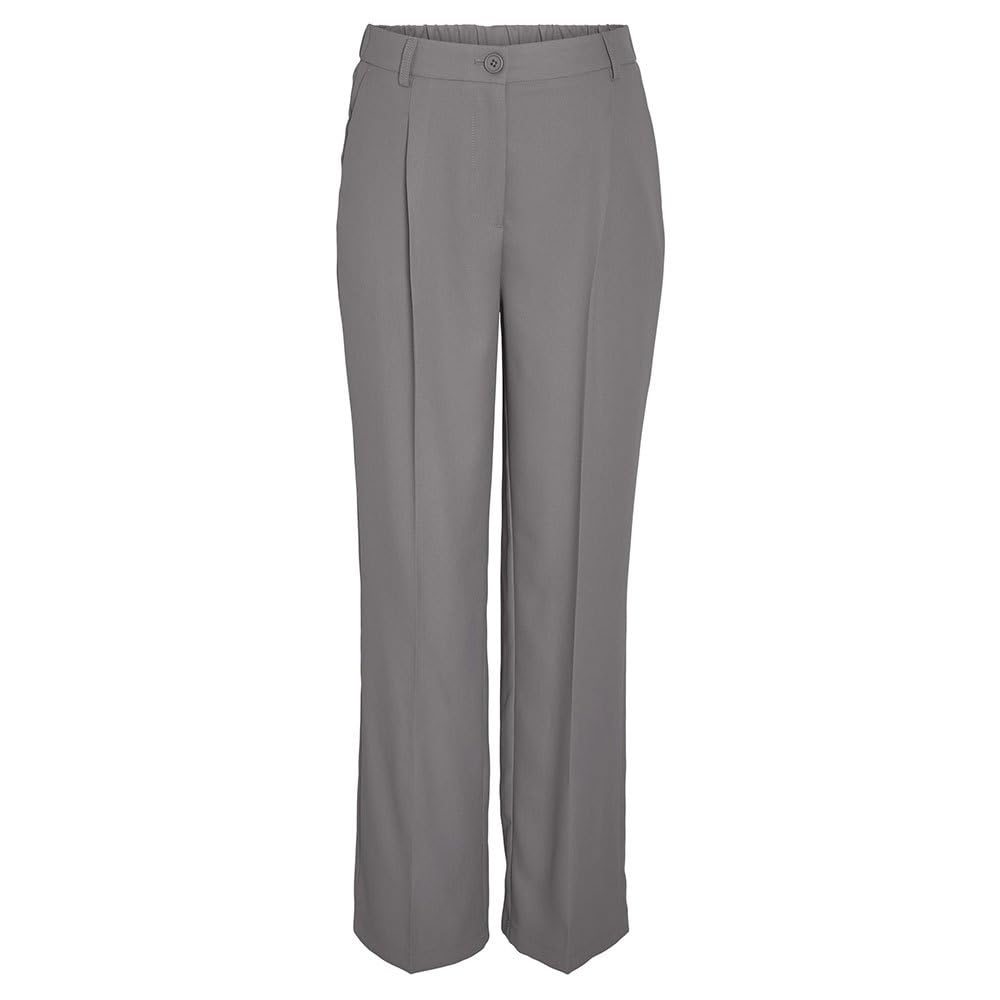 Noisy may Women's Nmdebbie Hw Pants Noos Fabric Trousers, Titan, L